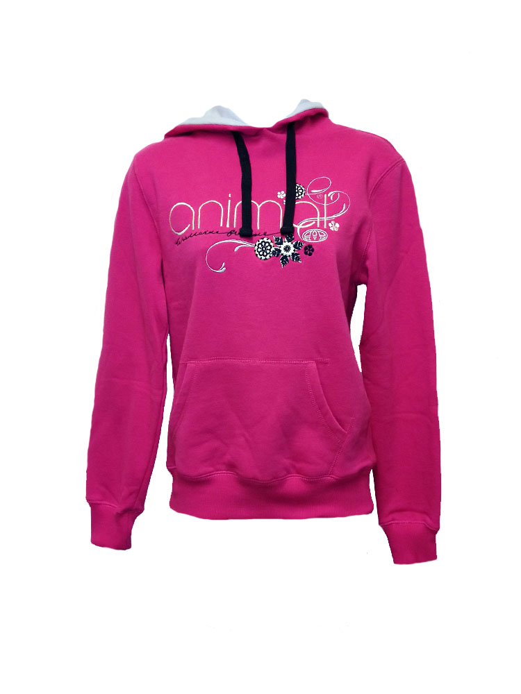 animal cl3ec367-z71 overhead hoody fuchsia ladies animal cl3ec367-z71 overhead hoody fuchsia ladies