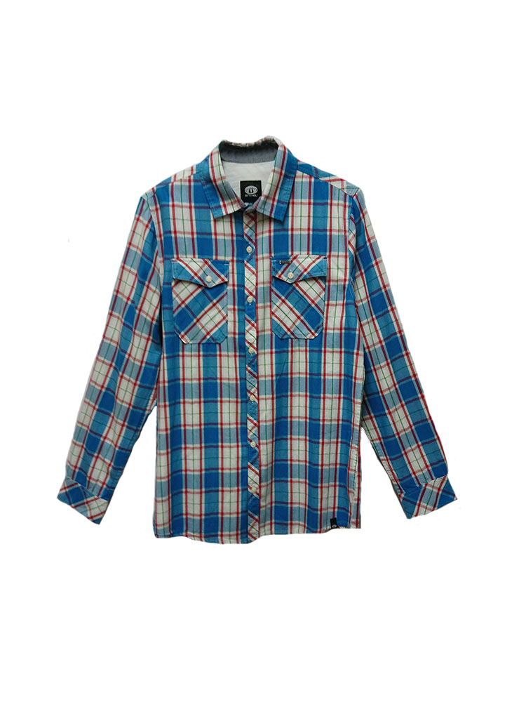 animal cl5sg126 long sleeved shirt mid blue mens animal cl5sg126 long sleeved shirt mid blue mens