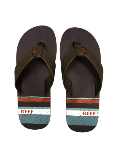 Reef Waters Navy/Stripe Mens Flip Flops