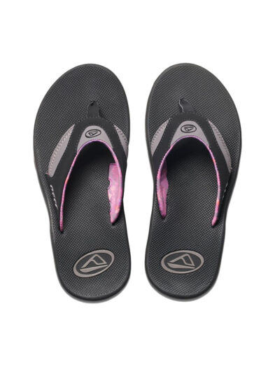 REEF FANNING BLACK GREY LADIES FLIP FLOPS