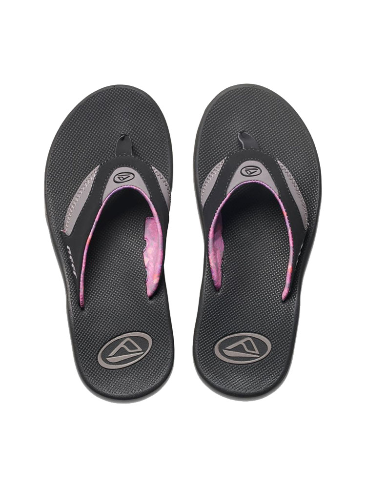REEF FANNING BLACK GREY LADIES FLIP FLOPS REEF FANNING BLACK GREY LADIES FLIP FLOPS