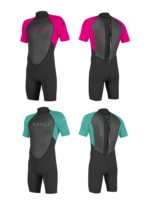 O'Neill Youth Reactor 2 2mm Shorty Back Zip Girls Spring/Summer Shortie Wetsuit