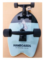 Hamboards Twisted Fin Surfskate 26" Skateboard Longboard - Blue/Black - Image 2