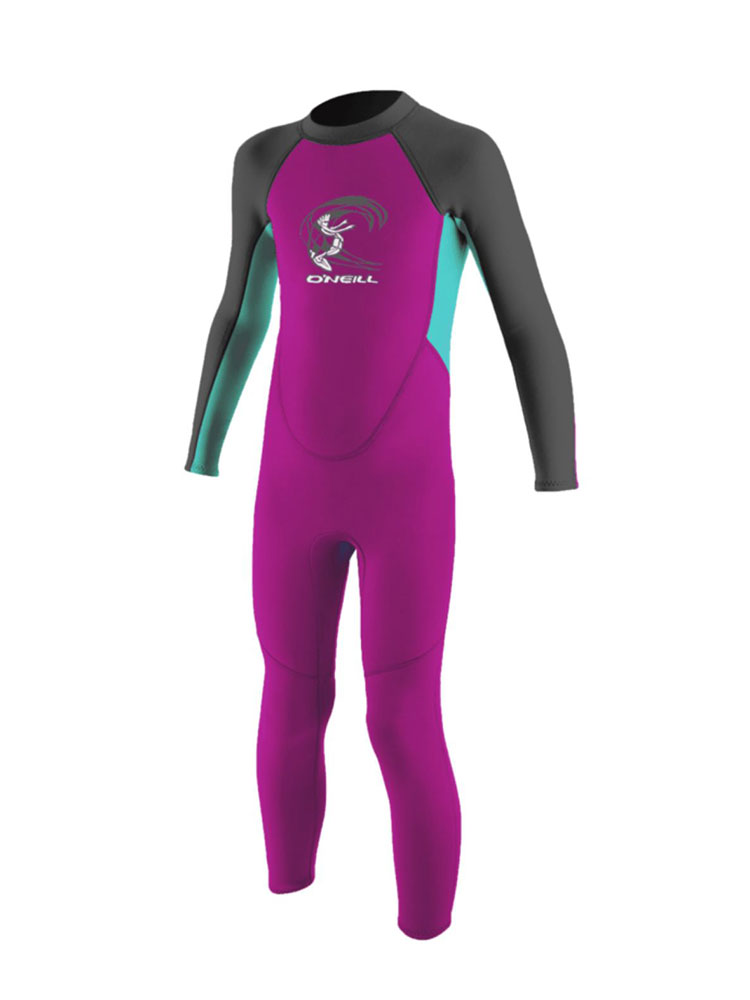 Untitled-1 O'neill Toddler Reactor 2mm Full Length Summer Wetsuit - DR8 Berry/ Light Aqua/ Graphite - Image 1