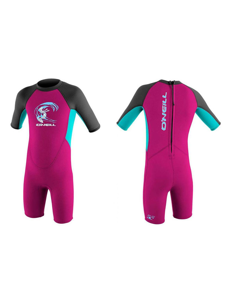 Toddler Wetsuit O'Neill Toddler Reactor 2 Shorty 2mm Summer Wetsuit - DR8 Berry/ Light Aqua/ Graphite - Image 1