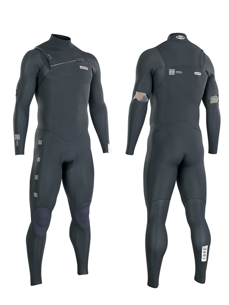 48222-4480 (2022) ION Seek Core Semidry 3/2mm Front Zip - Black ION Seek Core Semidry 3/2mm Front Zip - Black - Image 1