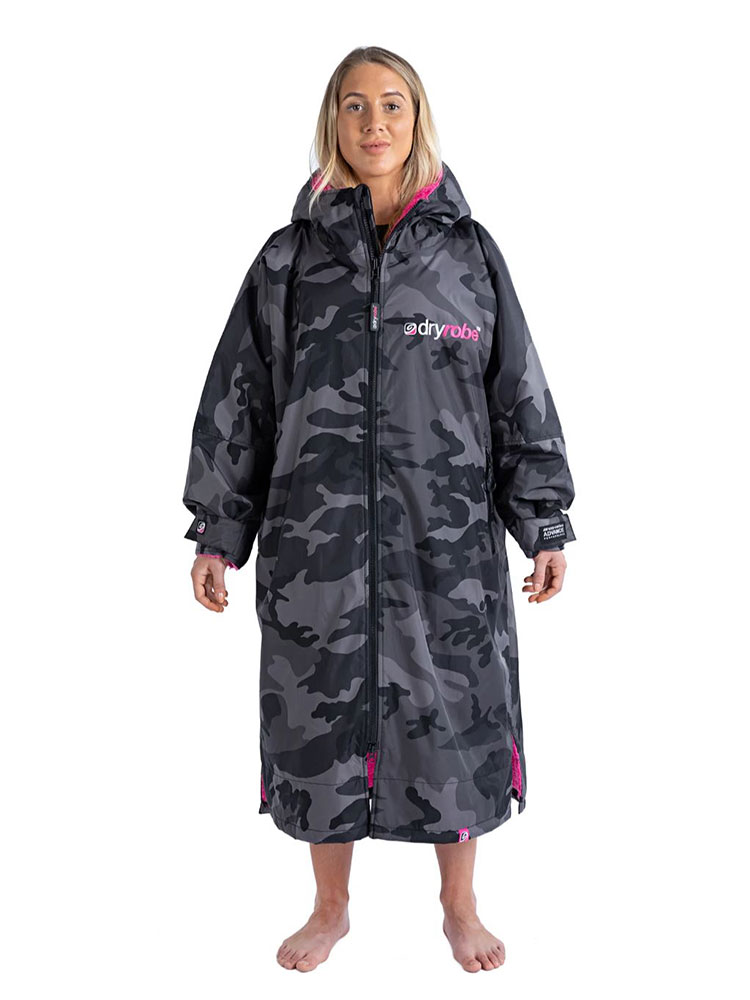 Dryrobe Advanced Long Sleeve Black Camo / Pink Dryrobe Advanced Long Sleeve Black Camo / Pink