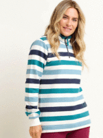 Brakeburn Quater Zip Blue Stripe
