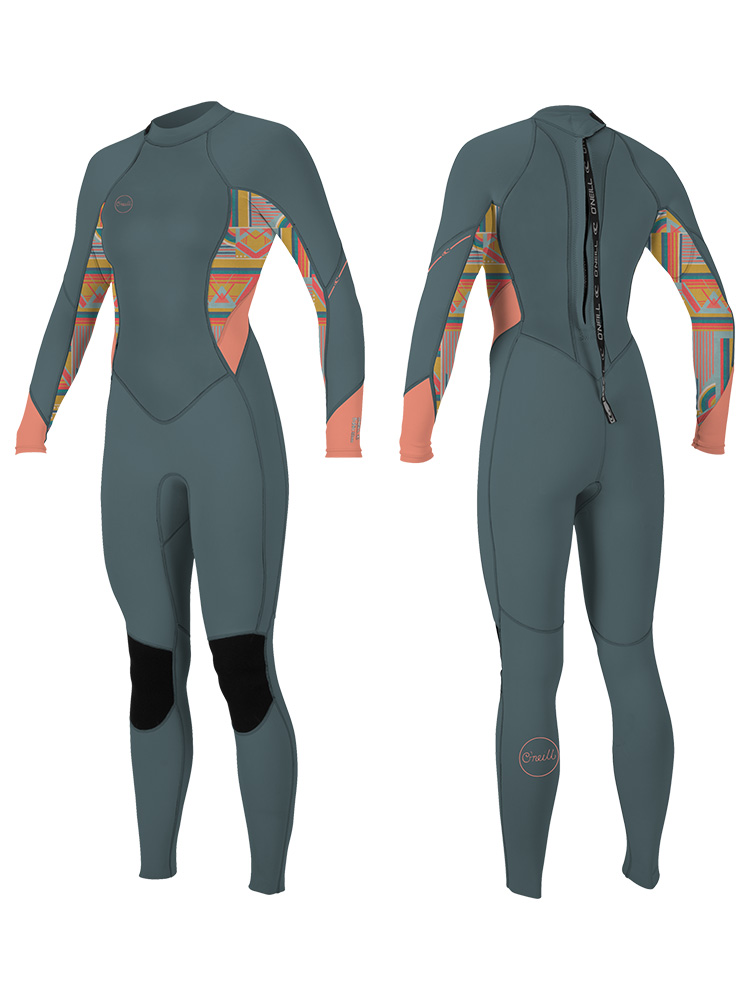 O'Neill Bahia 3/2mm Womens Back Zip Summer Wetsuit in Shade Arta Geo O'Neill Bahia 3/2mm Womens Back Zip Summer Wetsuit in Shade Arta Geo