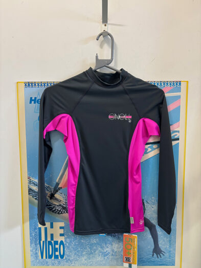 O'Neill Womens Long Sleeve Rash Vest - Black/Pink