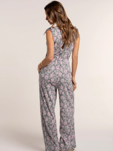 Brakeburn Womens Sari Floral Jersey Jumpsuit