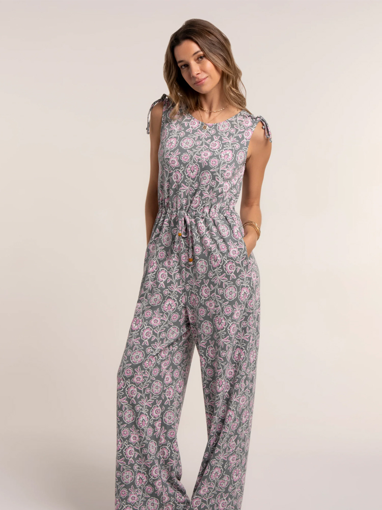 Brakeburn Womens Sari Floral Jersey Jumpsuit Brakeburn Womens Sari Floral Jersey Jumpsuit