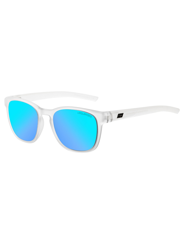 Dirty Dog Sunglasses Lit Satin Xtal Clear Frame | Ice Blue Mirror Polarised Lens - 53779 Dirty Dog Sunglasses Lit Satin Xtal Clear Frame | Ice Blue Mirror Polarised Lens - 53779