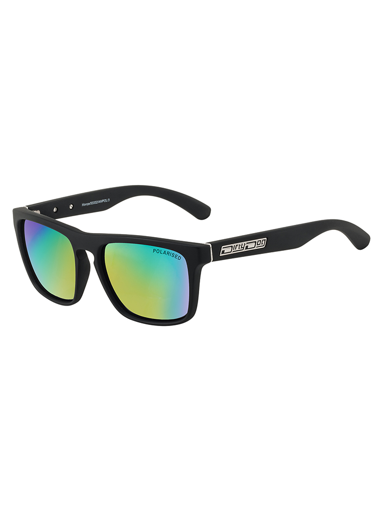 Dirty Dog Sunglasses Monza Satin Black Frame Grey Polarised Lens - 53406 Dirty Dog Sunglasses Monza Satin Black Frame Grey Polarised Lens - 53406